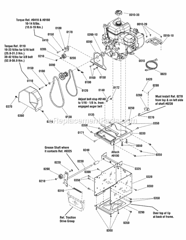 Engine Group - 9Tp Diagram and Parts List for M924E 1695678 Snapper Snow Blower