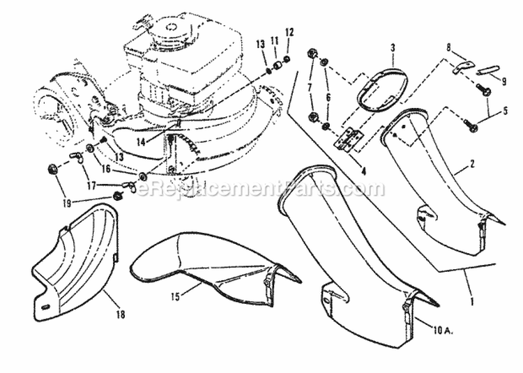 Side Chute Adapter Diagram and Parts List for MR215015T  Snapper Lawn Mower