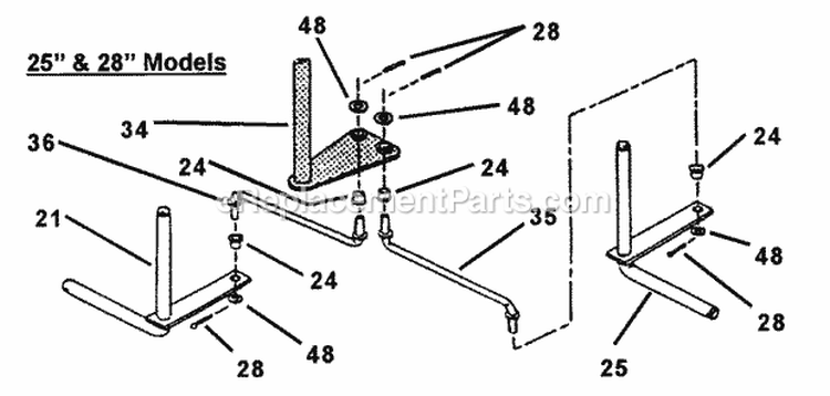 Front End Steering (Part 2) Diagram and Parts List for 281016BE  Snapper Lawn Tractor