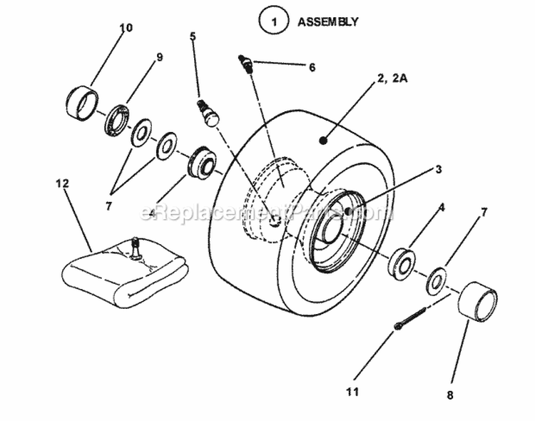 Wheels - Front Diagram and Parts List for 281016BE  Snapper Lawn Tractor