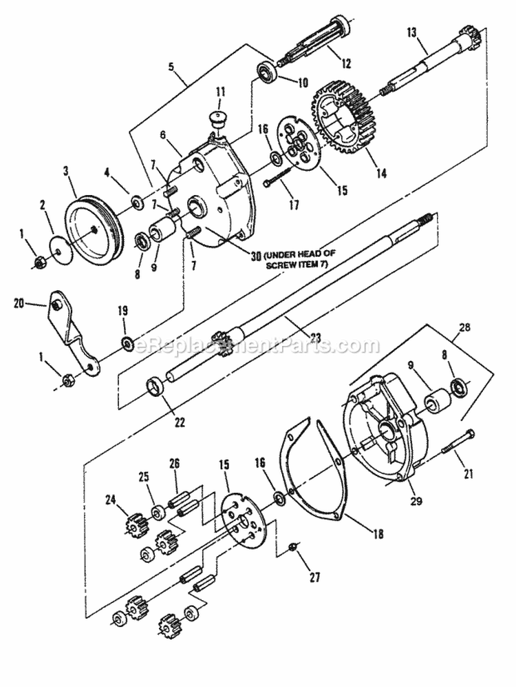 Transmission (Differential) Diagram and Parts List for NFRP216012E 82431 Snapper Lawn Mower