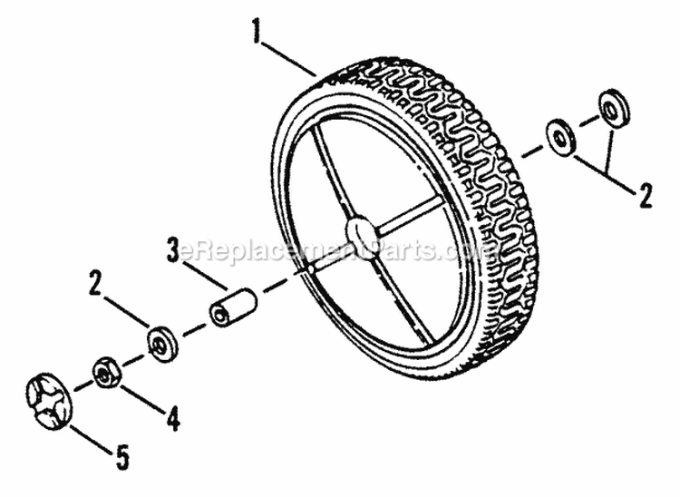 Front Wheels (Non-Swivel Wheel Models) Diagram and Parts List for NFRP216012E 82431 Snapper Lawn Mower