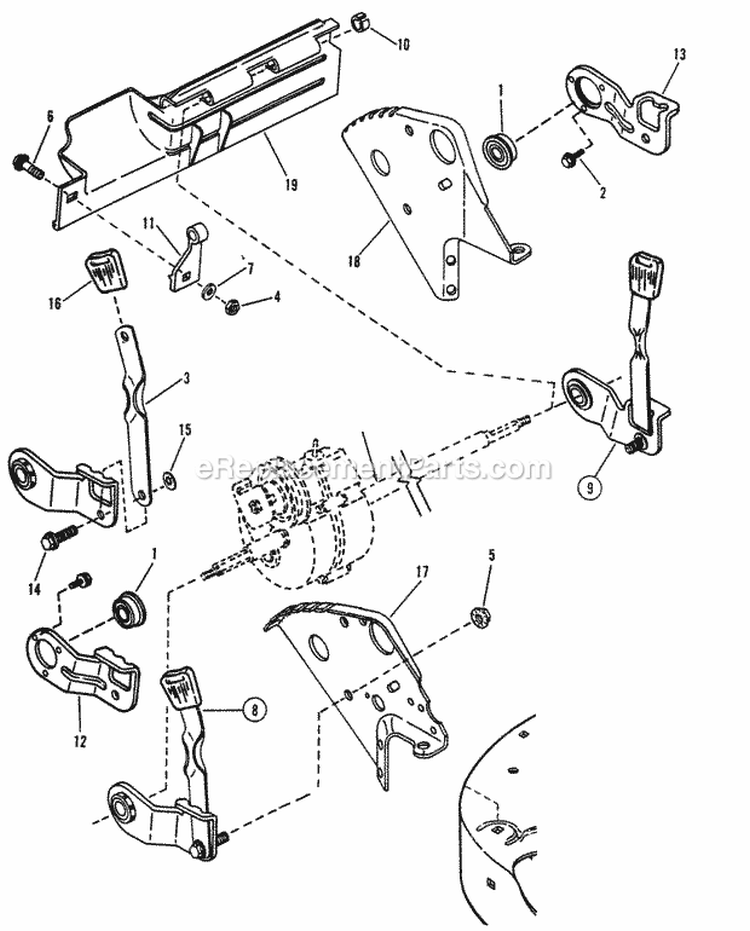 Rear Wheel Brackets Latches Diagram and Parts List for NFRP216012E 82431 Snapper Lawn Mower