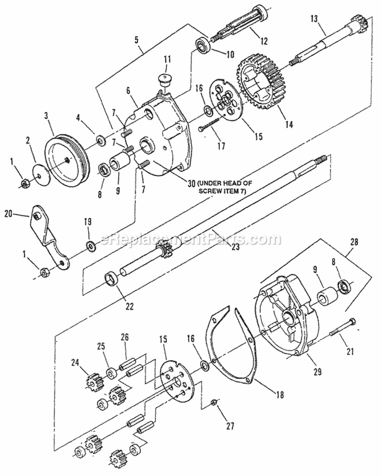Transmission (Differential) Diagram and Parts List for NFRP216012  Snapper Lawn Mower