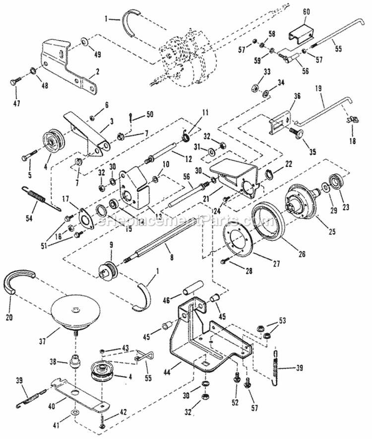 Drive System Self-Propelled Diagram and Parts List for NFRP216012  Snapper Lawn Mower