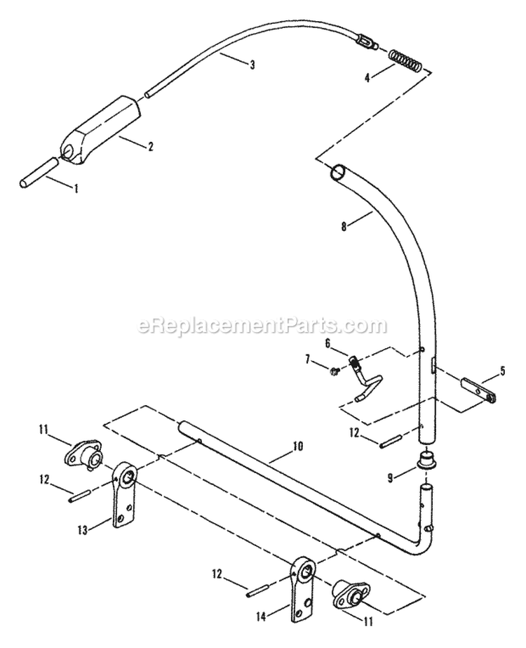 BrakeClutch Lever Assembly Diagram and Parts List for HZ15420KVE  Snapper Lawn Tractor