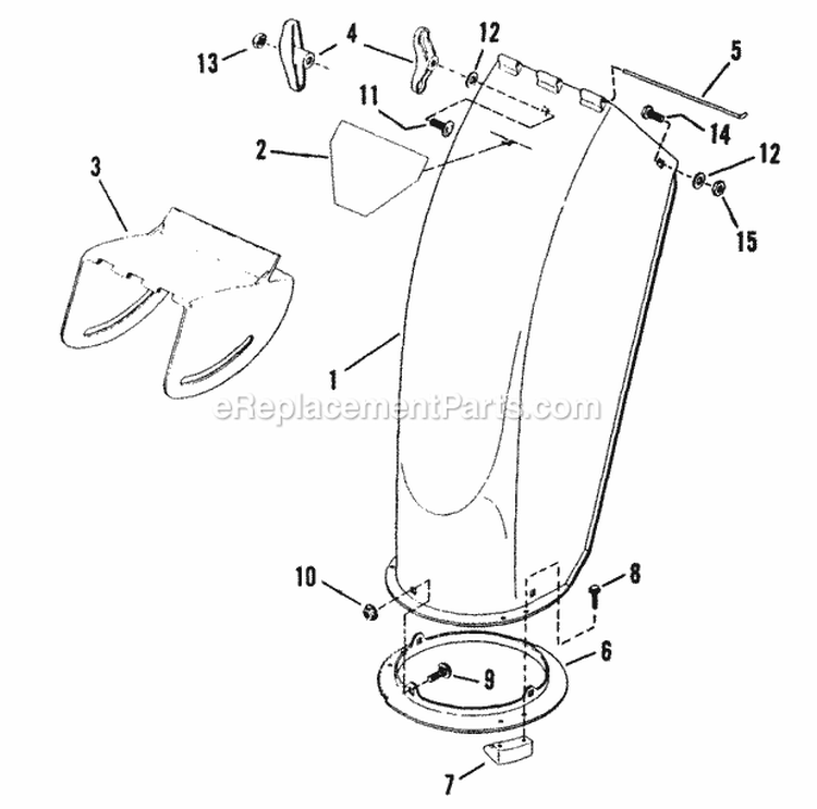 Discharge Chute Diagram and Parts List for I4221  Snapper Snow Blower