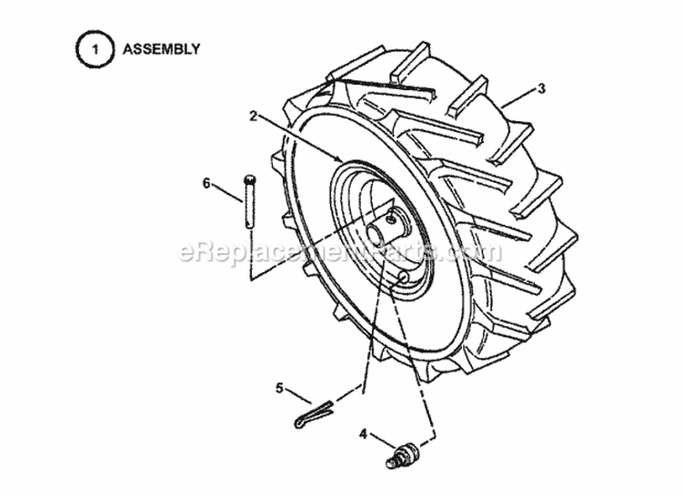 Wheels Tires Rims Diagram and Parts List for CICFR5505HV 84898 Snapper Tiller