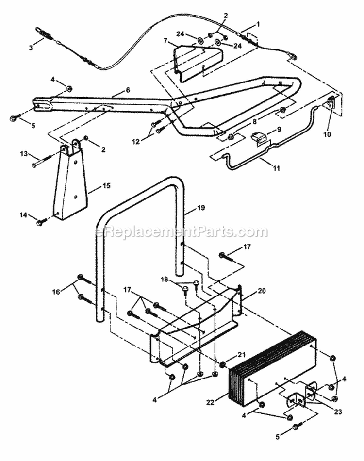 Handles Controls Weights Diagram and Parts List for CICFR5505HV 84898 Snapper Tiller
