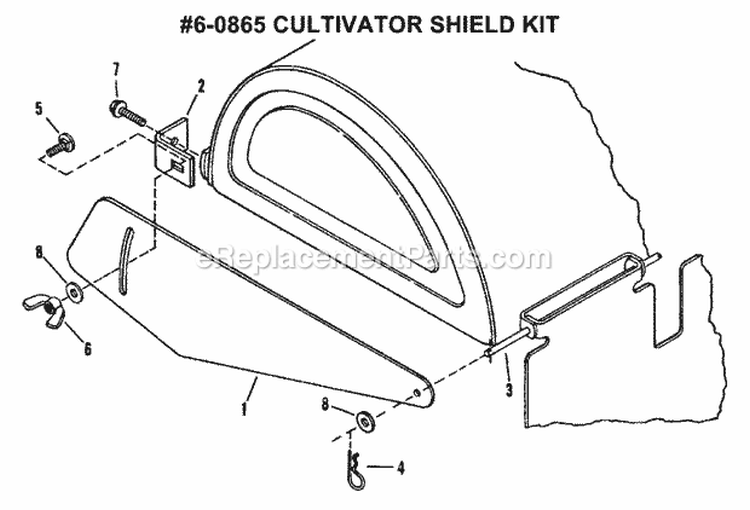 Cultivator Shield Kit Diagram and Parts List for CICFR5505HV 84898 Snapper Tiller