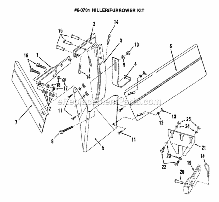 Hiller - Furrower Kit Diagram and Parts List for CICFR5505HV 84898 Snapper Tiller
