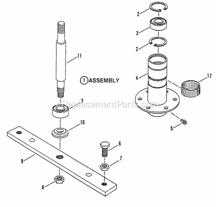 Spindle - 30 And 33 Cutting Deck Diagram and Parts List for NLT120G30DB  Snapper Lawn Tractor