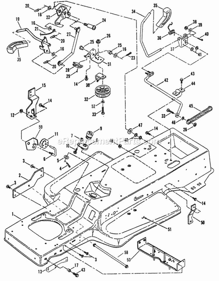 Blade Engagement  Transmission Controls Diagram and Parts List for NLT120G30DB  Snapper Lawn Tractor