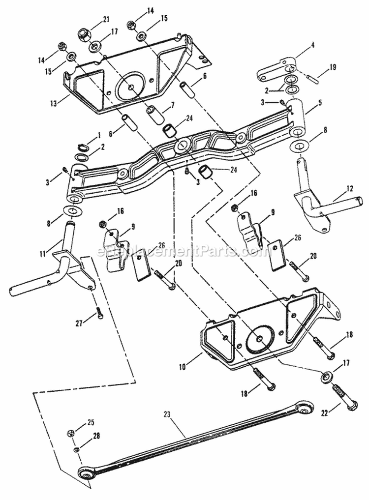 Cast Front Axle Diagram and Parts List for NLT120G30DB  Snapper Lawn Tractor