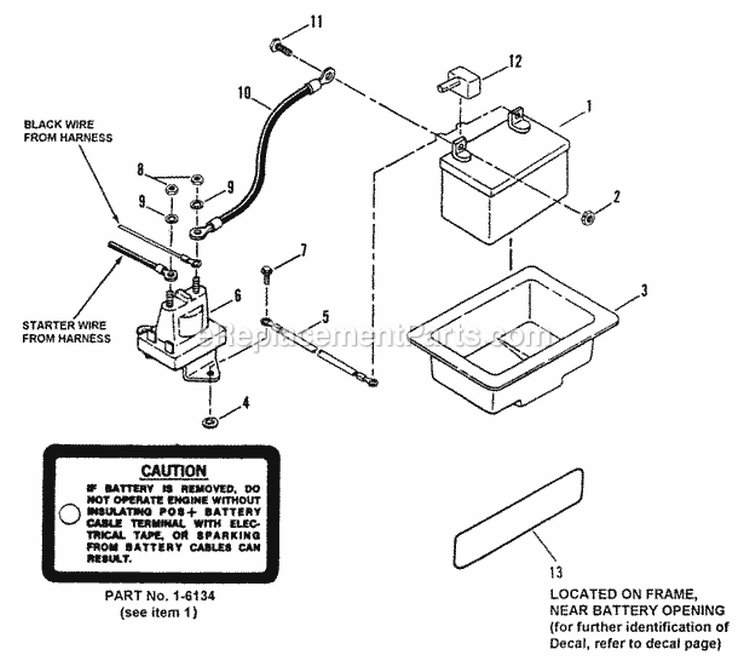 Electrical Components Diagram and Parts List for NLT120G30DB  Snapper Lawn Tractor