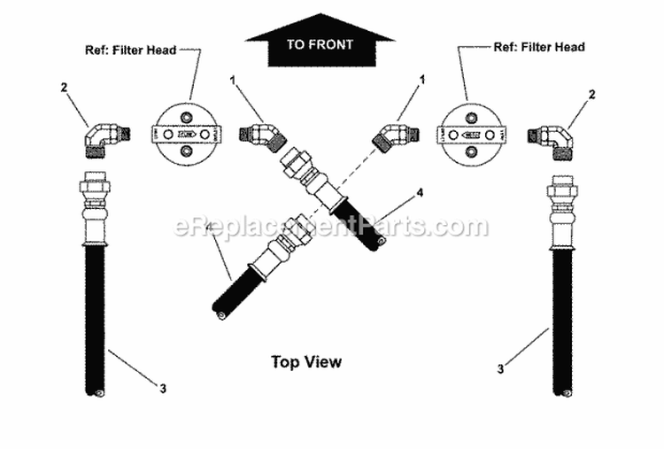 Hose Assembly (48  52 Deck) Pt2 Diagram and Parts List for NZM19482KWV  Snapper Lawn Tractor