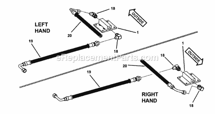 Hose Assembly (61 Deck Series 1) Pt2 Diagram and Parts List for NZM27611KH  Snapper Lawn Tractor