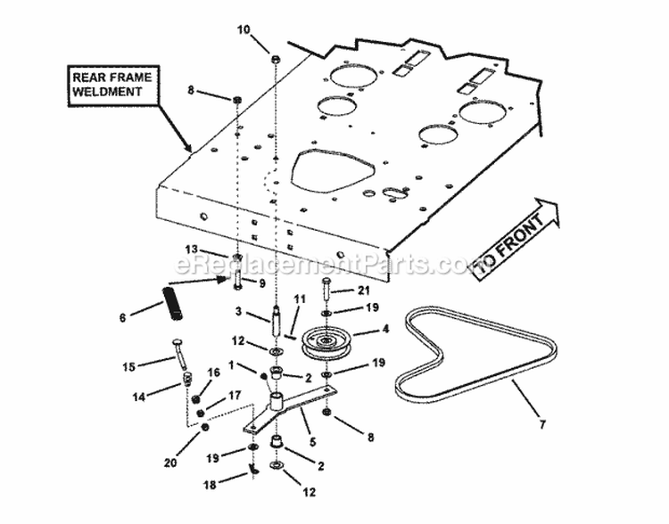Hydro Idler Assembly Diagram and Parts List for NZM27611KH  Snapper Lawn Tractor