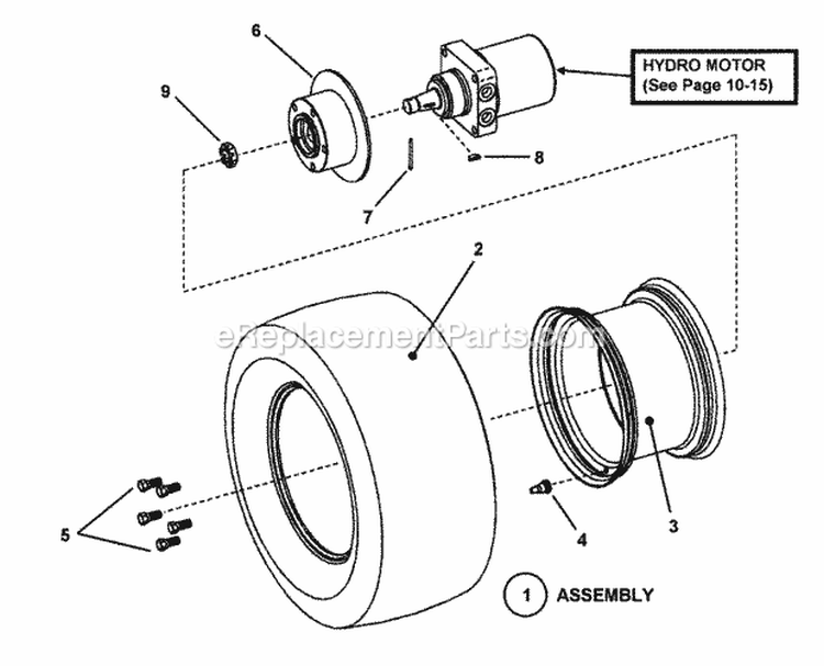 Drive Tire  Wheel Assembly Diagram and Parts List for NZM27611KH  Snapper Lawn Tractor