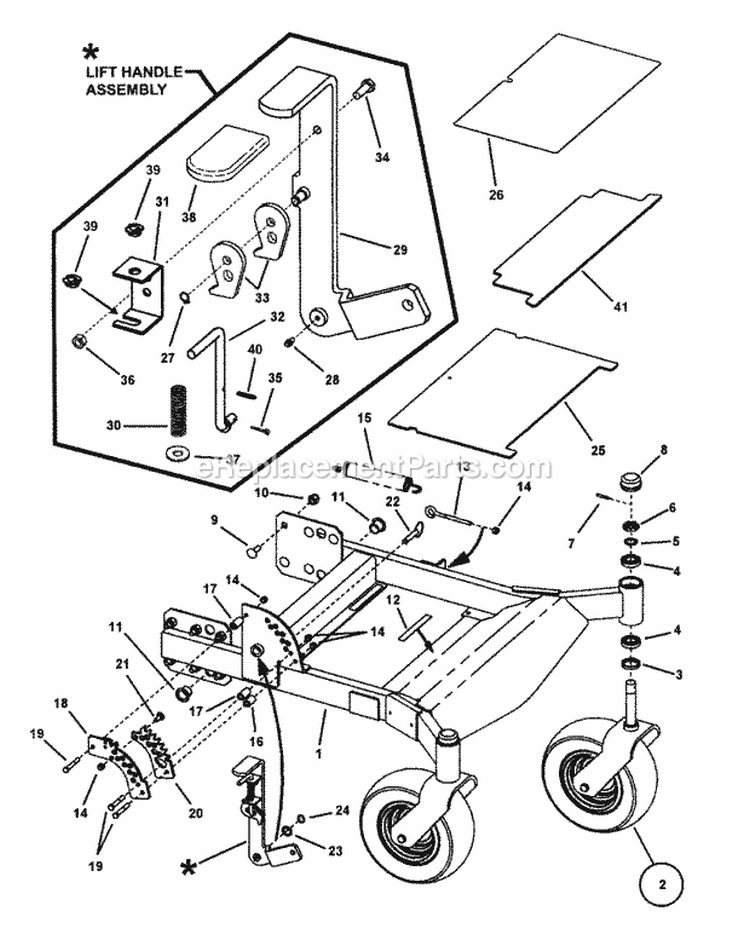 Front Frame Assembly Pt1 Diagram and Parts List for NZM27612KH  Snapper Lawn Tractor