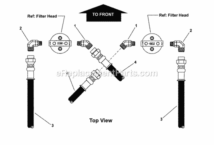 Hose Assembly (61 Deck) Pt2 Diagram and Parts List for NZM27612KH  Snapper Lawn Tractor
