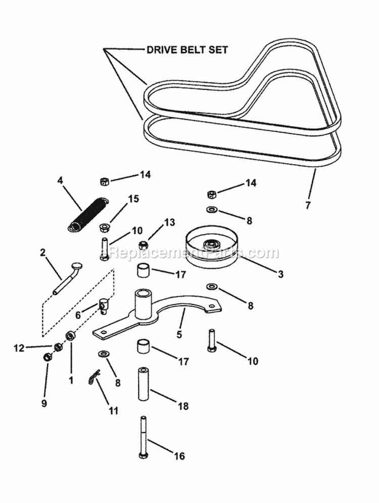 Hydro Idler Assembly Diagram and Parts List for NZM27612KH  Snapper Lawn Tractor