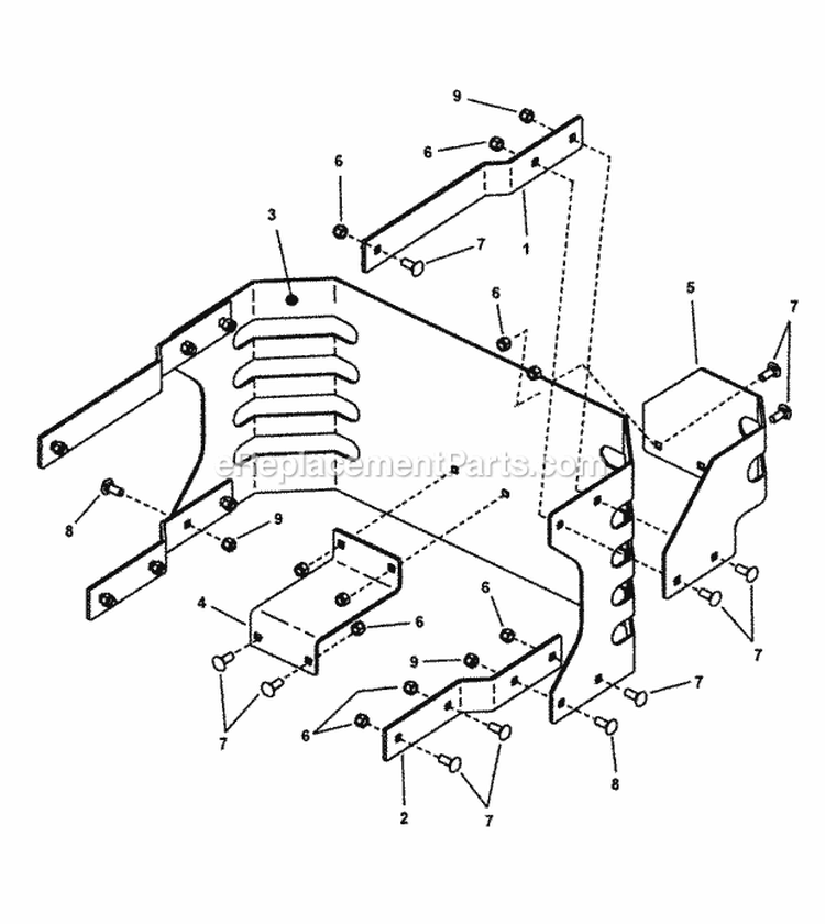 Muffler Guard Assembly Diagram and Parts List for NZM27612KH  Snapper Lawn Tractor