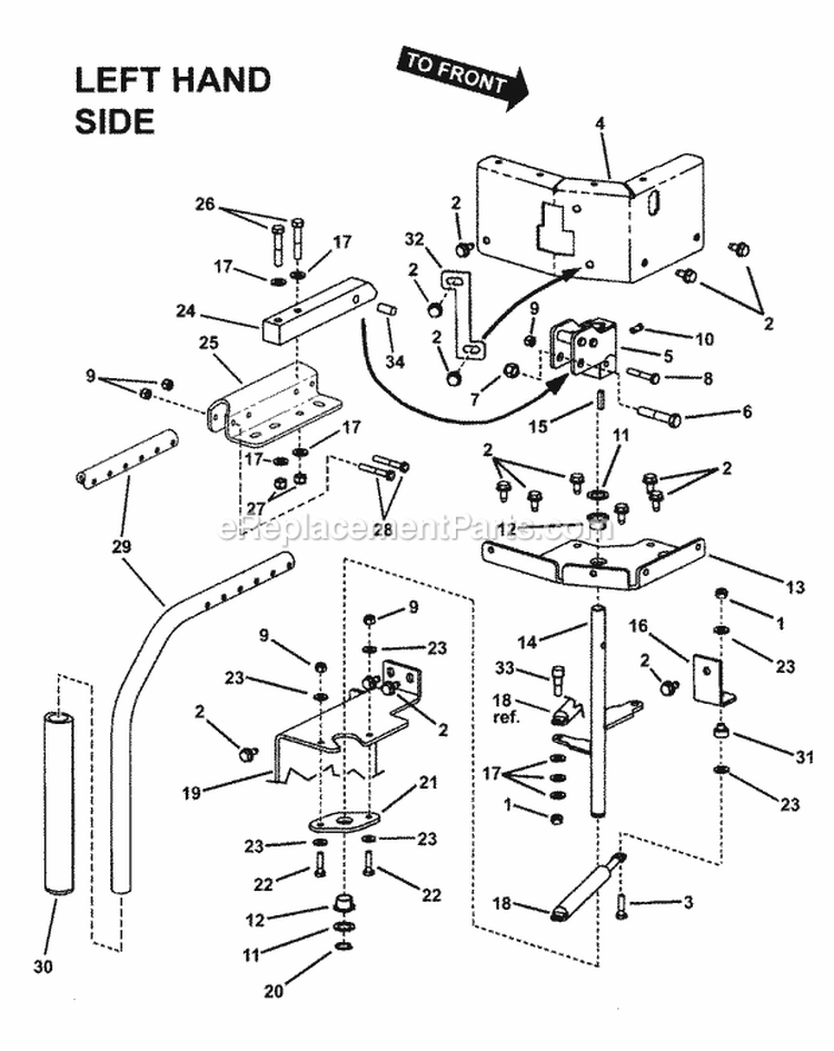 Twin Stick Control Assembly (LH) Diagram and Parts List for NZM27612KH  Snapper Lawn Tractor