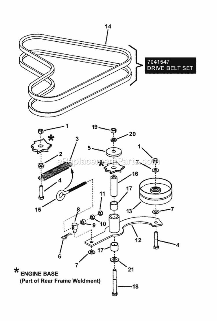 Hydro Idler Assembly Diagram and Parts List for NZM25613KWV  Snapper Lawn Tractor