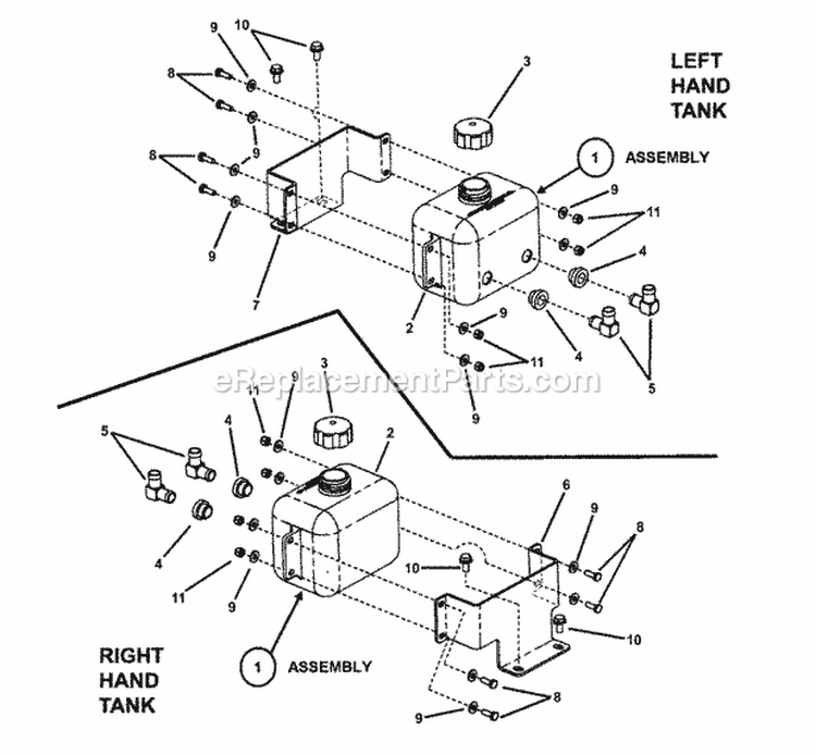 Hydro Reservoir Assembly Diagram and Parts List for NZM25613KWV  Snapper Lawn Tractor
