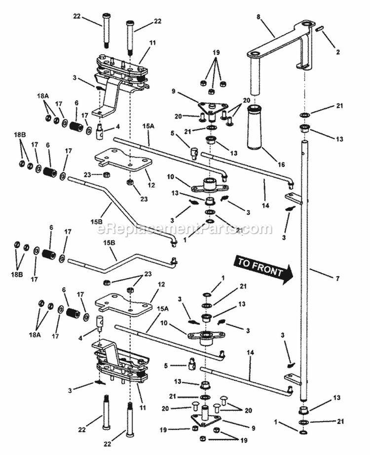 Parking Brake Assembly Diagram and Parts List for NZM25613KWV  Snapper Lawn Tractor