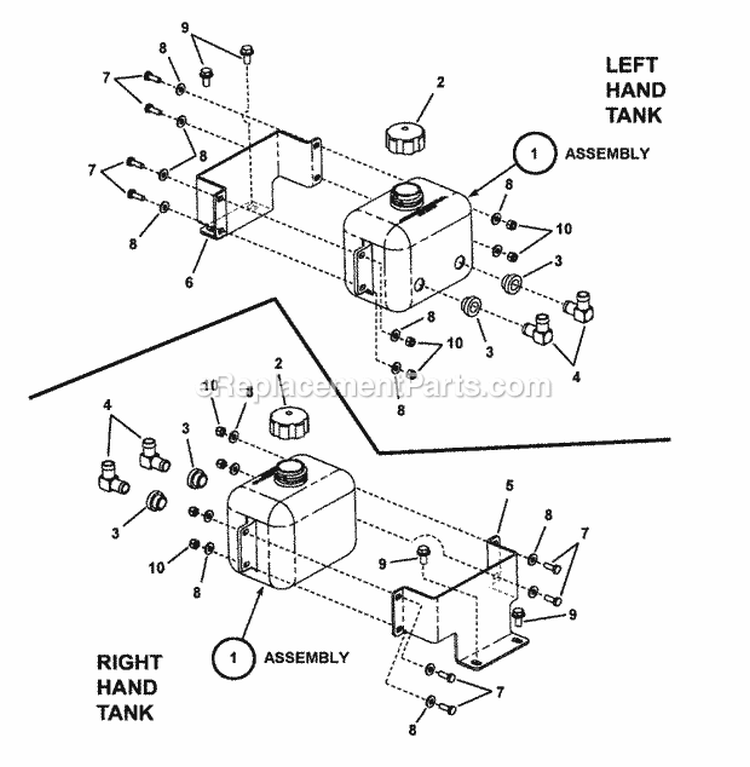 Hydro Reservoir Assembly Diagram and Parts List for NZMJ25613KH  Snapper Lawn Tractor