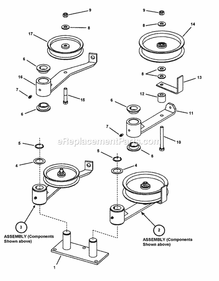 Idler Assemblies Diagram and Parts List for NZMJ25613KH  Snapper Lawn Tractor