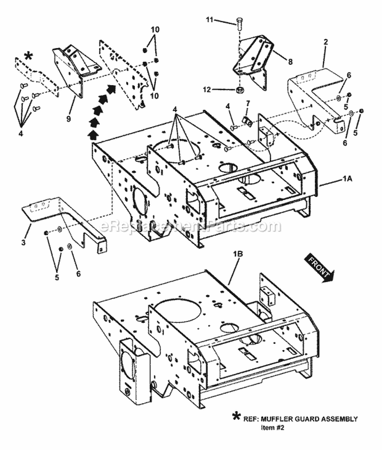 Rear Frame  Tank Brackets Diagram and Parts List for NZM25613KWV  Snapper Lawn Tractor