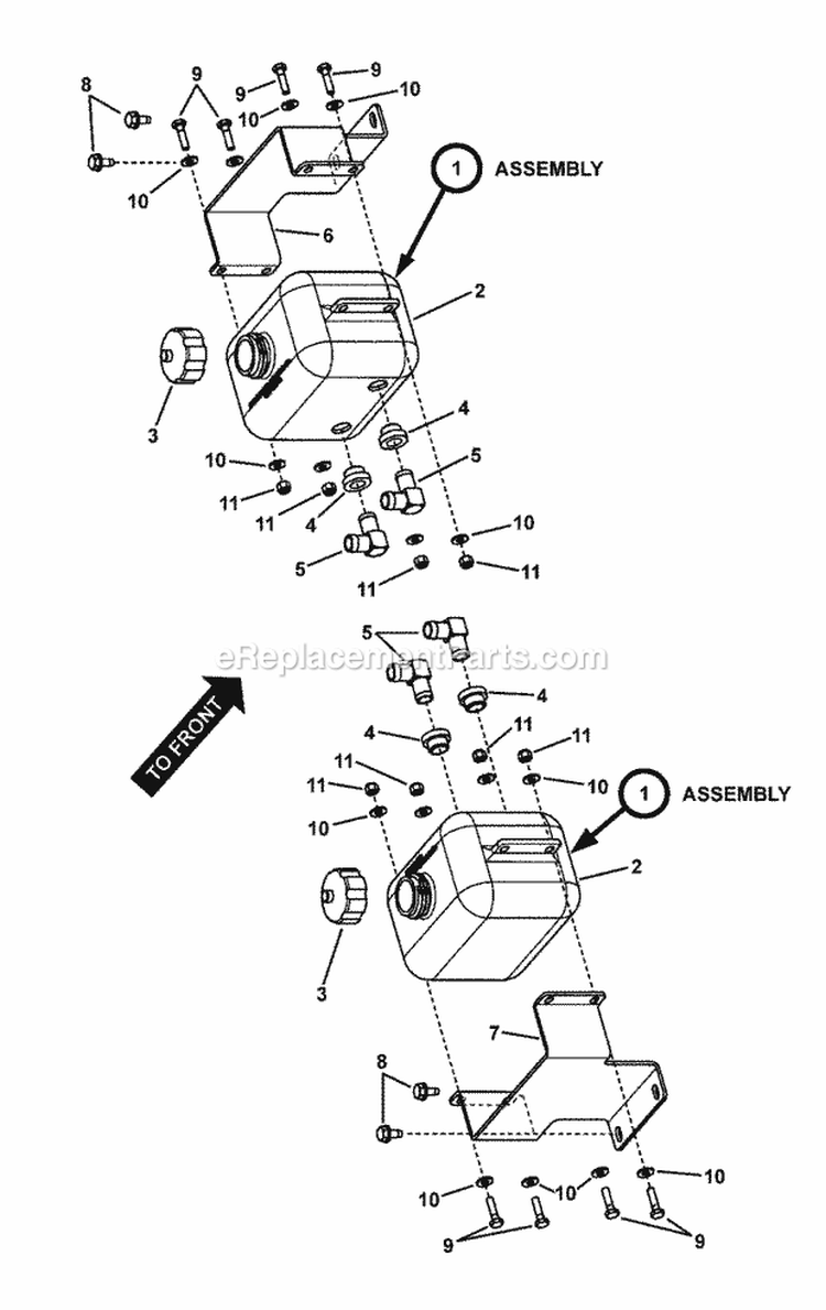 Hydro Reservoir Assembly Diagram and Parts List for NZMXL30614KH  Snapper Lawn Tractor
