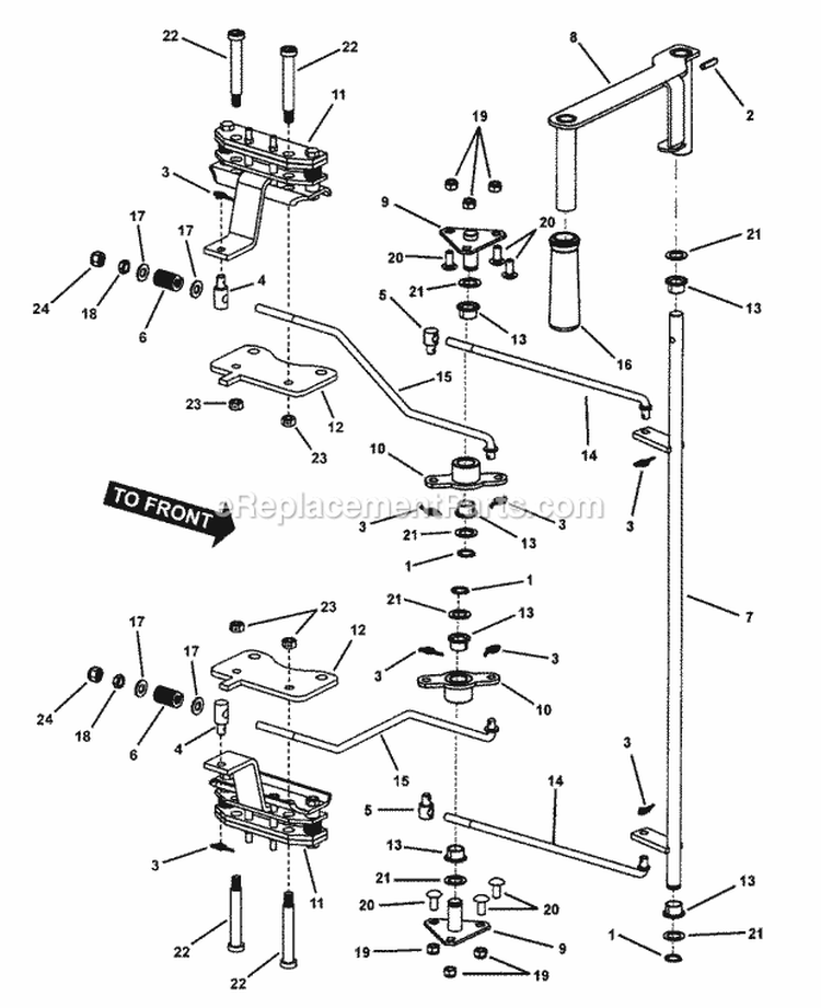 Parking Brake Assembly Diagram and Parts List for NZMXL30614KH  Snapper Lawn Tractor