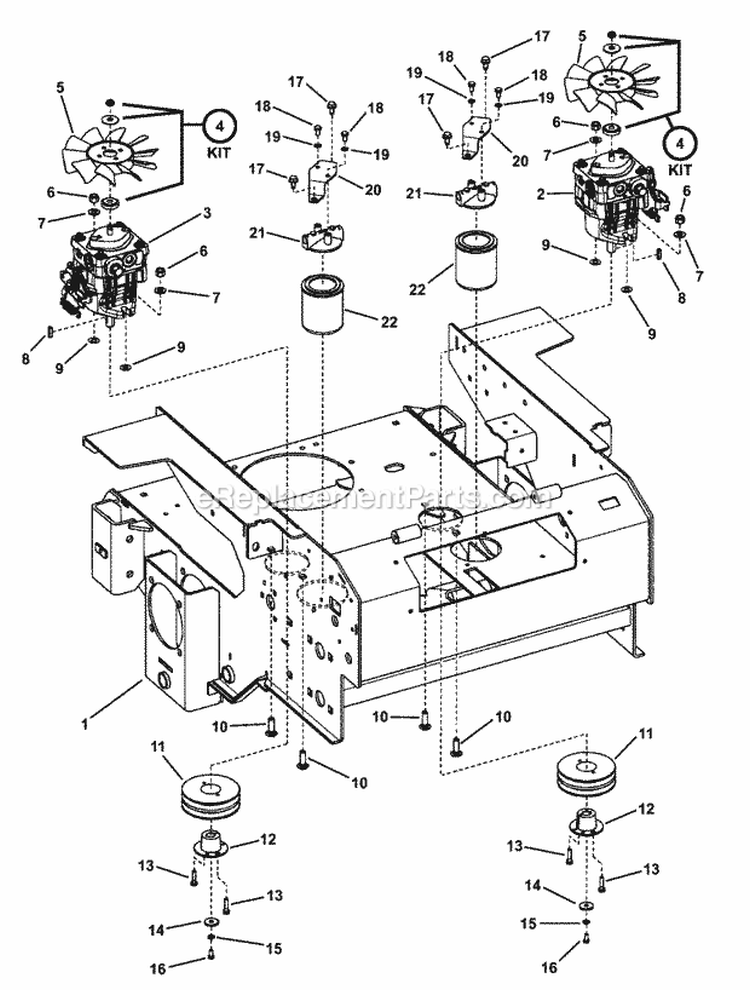 Rear Chassis Pumps  Pulleys Diagram and Parts List for NZMXL30614KH  Snapper Lawn Tractor