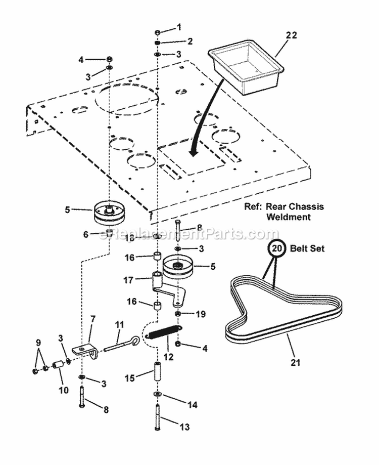 Traction Drive Assembly Diagram and Parts List for NZMXL30614KH  Snapper Lawn Tractor