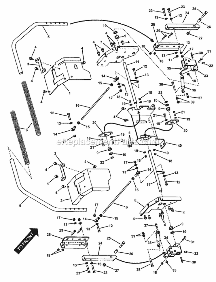 Twin Stick Control Assembly Diagram and Parts List for NZMXL30614KH  Snapper Lawn Tractor