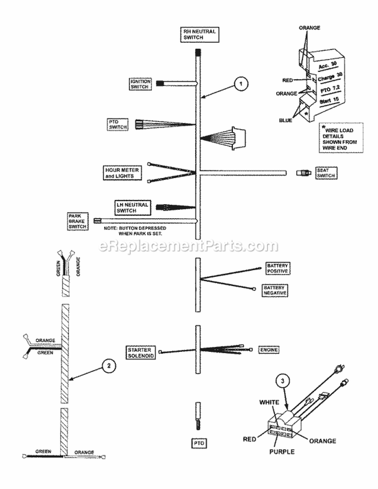 Wiring Harness (Briggs Engines) Diagram and Parts List for NZMXL32734BV  Snapper Lawn Tractor