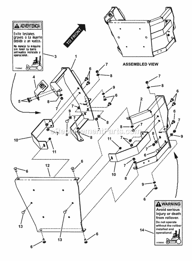Bumper Assembly Diagram and Parts List for NZMXL30614KH  Snapper Lawn Tractor