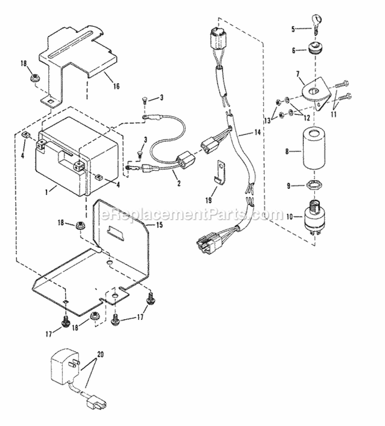 Electric Start Diagram and Parts List for P21506BE  Snapper Lawn Mower