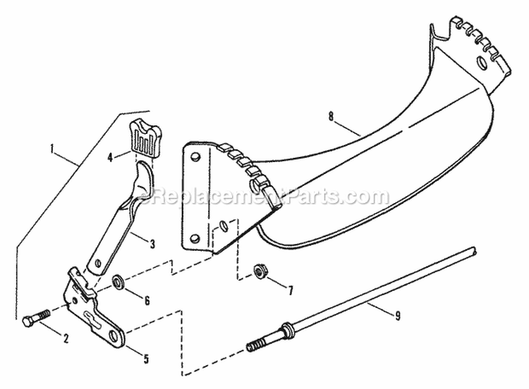 Front Wheel Bracket Latches Diagram and Parts List for P21558BV  Snapper Lawn Mower