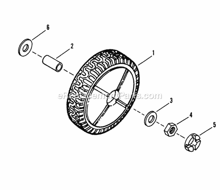 Front Wheels Diagram and Parts List for P21558BV  Snapper Lawn Mower