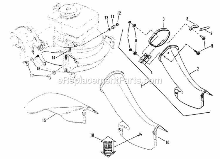 Side Chute Adapter Diagram and Parts List for PB21550V  Snapper Lawn Mower