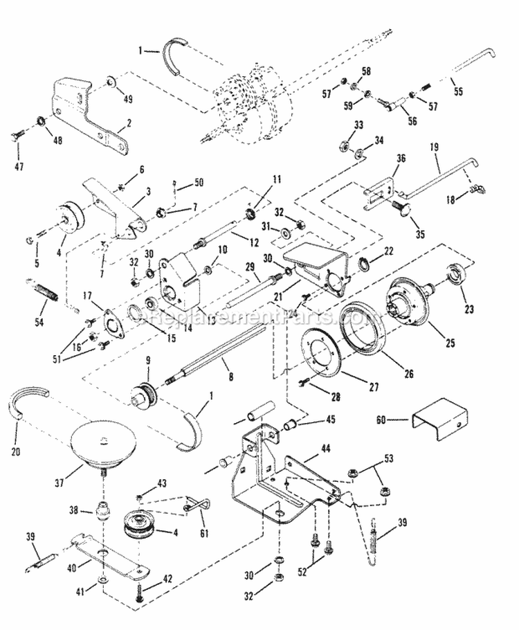 Drive System Self-Propelled Diagram and Parts List for PB21550V  Snapper Lawn Mower
