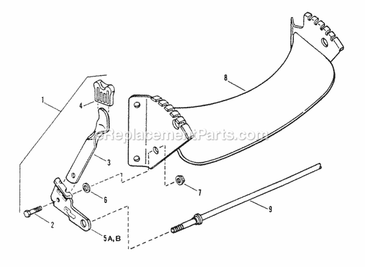 Front Wheel Bracket Latches Diagram and Parts List for PB21550V  Snapper Lawn Mower