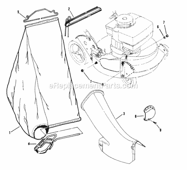 Accessory - Grass Bag Diagram and Parts List for PC21507B  Snapper Lawn Mower