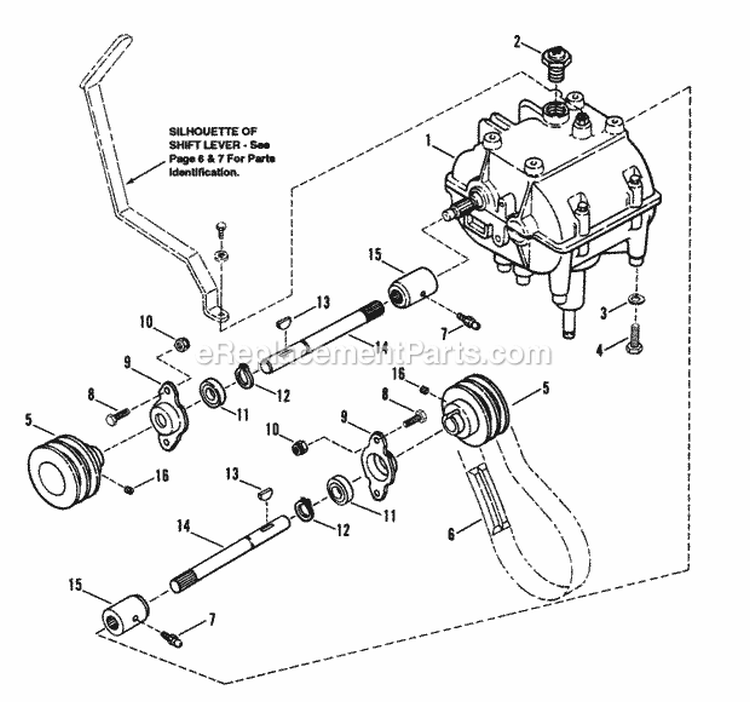 Transmission Drive Assembly Diagram and Parts List for PL71401KV  Snapper Lawn Mower