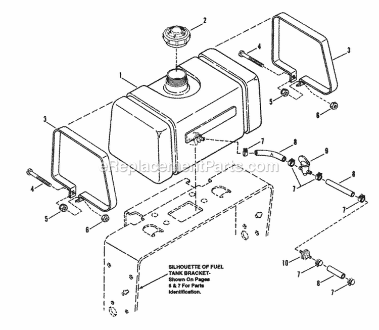 Fuel Tank Assembly Diagram and Parts List for PL71401KV  Snapper Lawn Mower